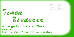 timea wiederer business card